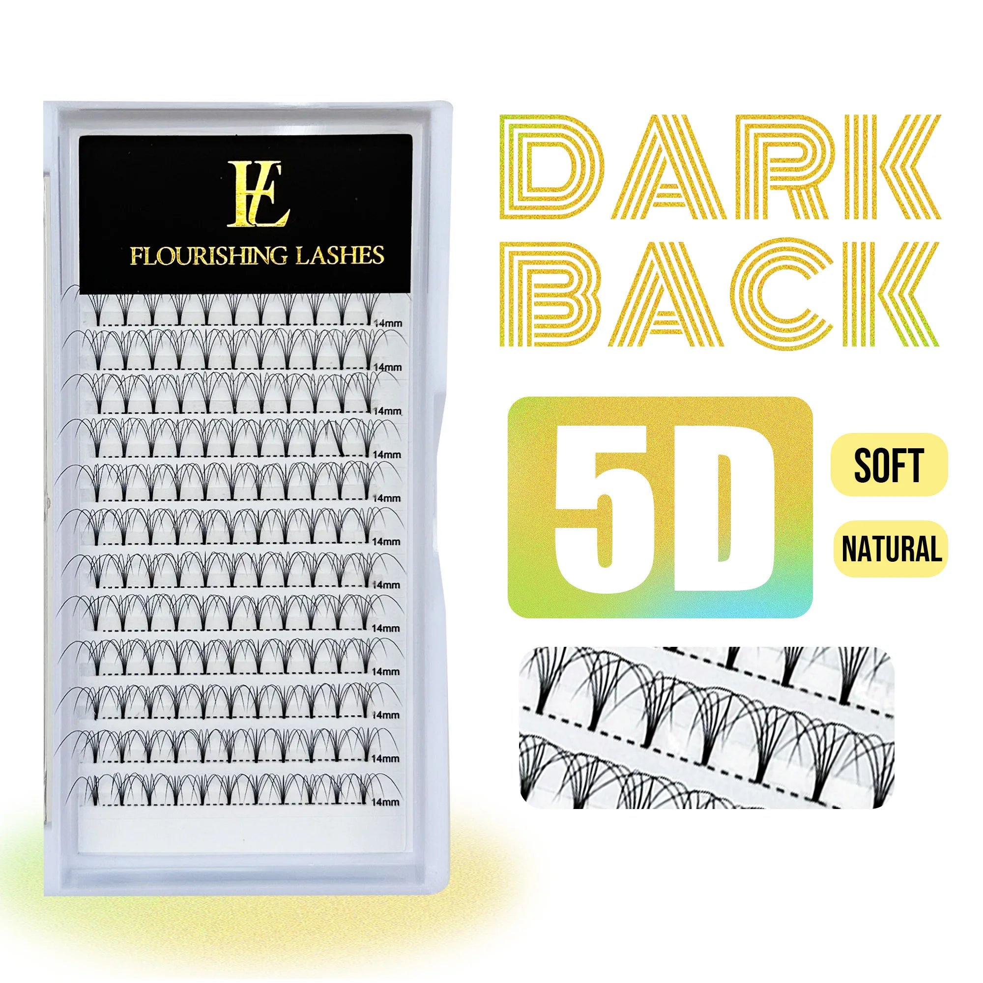 5D Volume Fans Eyelashes Heat Bonded Short Stem Premade Lashes
