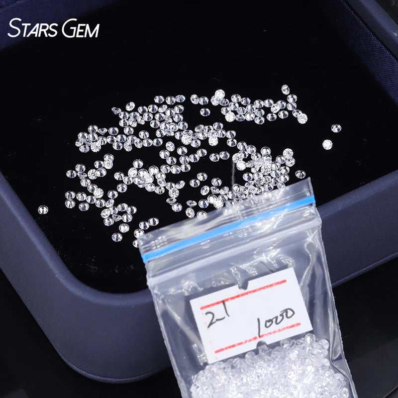 Starsgem 2.1mm White DEF VS HPHT Lab Grown Synthetic Diamond Loose Stone Melee for Jewelry Making