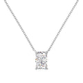 Dylam Non Tarnish S925 Sterling Silver Necklace 8A Cubic Zircon Chain Link Rectangle Pendant 18K Gold Plated Necklaces for Women