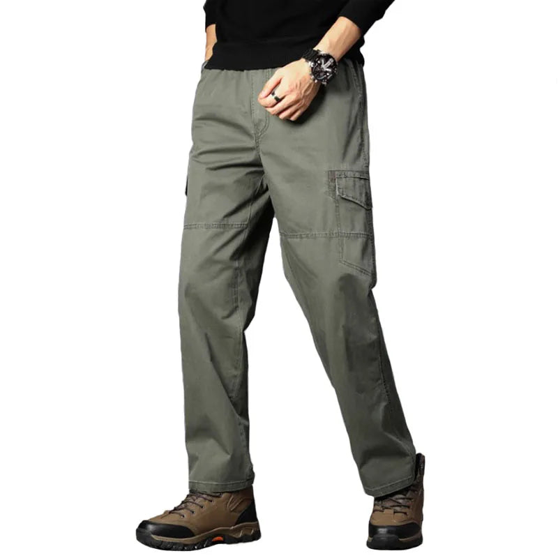 Man Classic Summer Trousers With Side Pockets Men's Casual Street Wear Chino Cargo Baggy Chino Pants