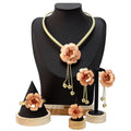 MEIZI Jewelry Newest Dubai Gold Plated Necklace Jewelry Set Wedding Banquet Costumes