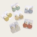 Creative Braid Design Sense of High - Class Ear Accessories Polymer Clay Daisy Hoop Earrings