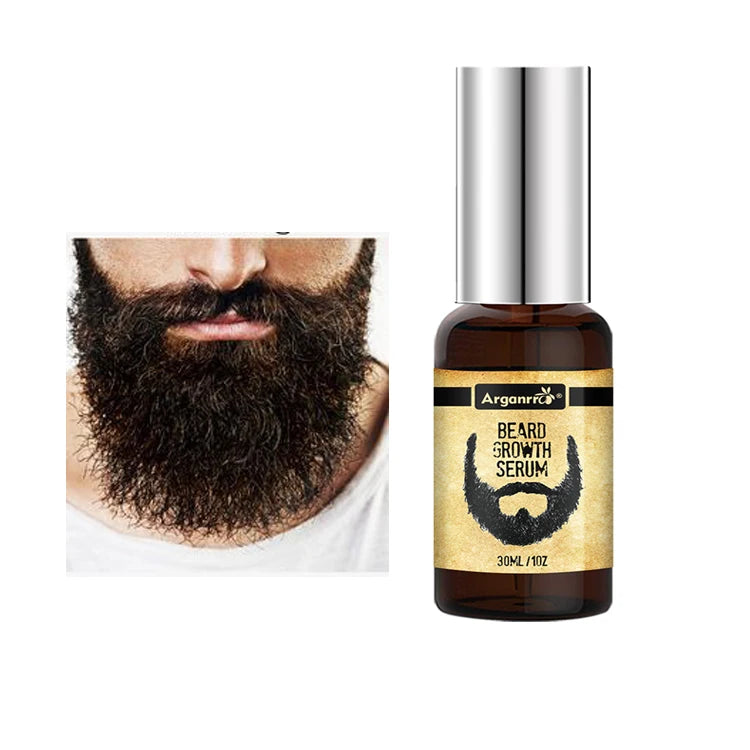Arganrro Vegan and Sulfate Free Herbal Beard Growth Serum Beard Growth Oil with logo for Beard