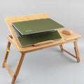 Bamboo Laptop Desk Wood Folding Computer Table Lap Desk Bambu Notebook Tablet PC Stand Bed Tray