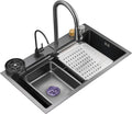Modern Stainless Steel Wash Vegetables Single Bowl Deeply Kitchen Sink with Dish Rack