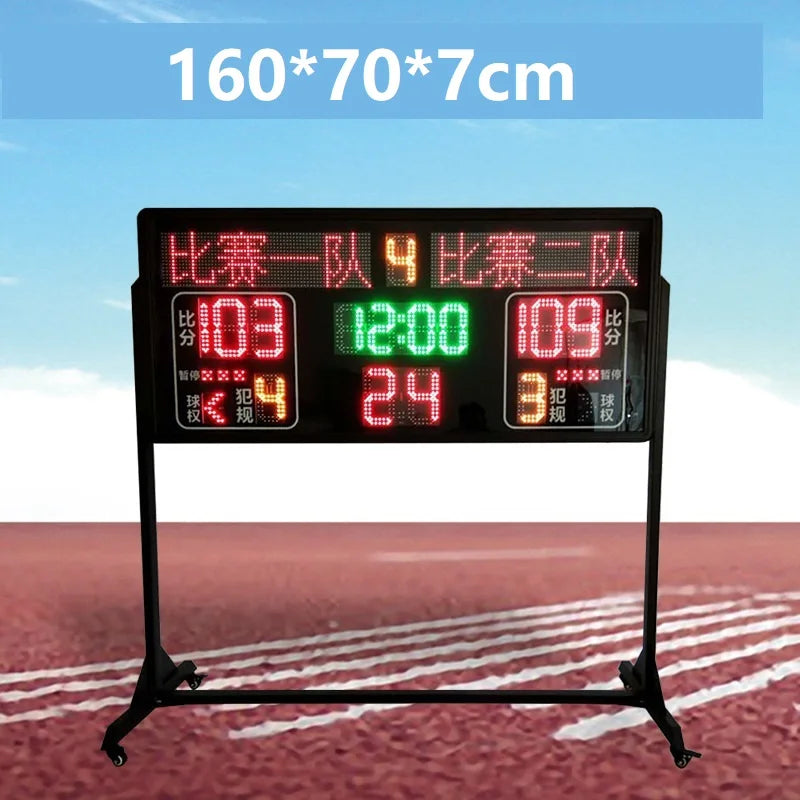 Ganxin 1.6M Basketball Digital Scoreboard with 24s Shot Clock Multifunctional LED Scoring Display Board for Football Soccer