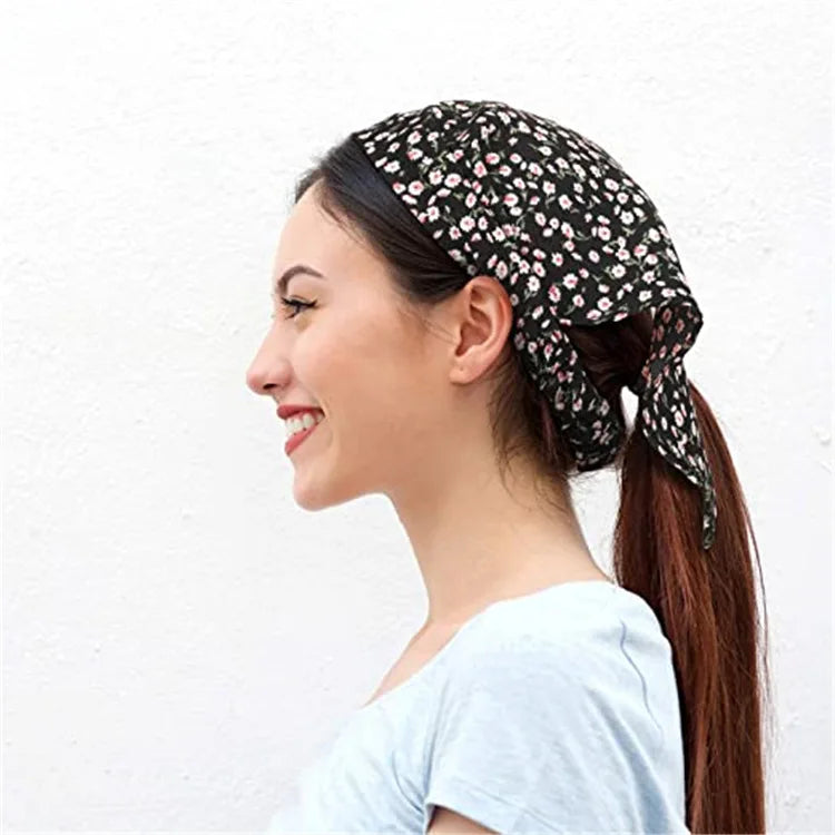 Fashion Cross Scarf Hair Band Silk Elastic Headband Women Headband Hair Accessories
