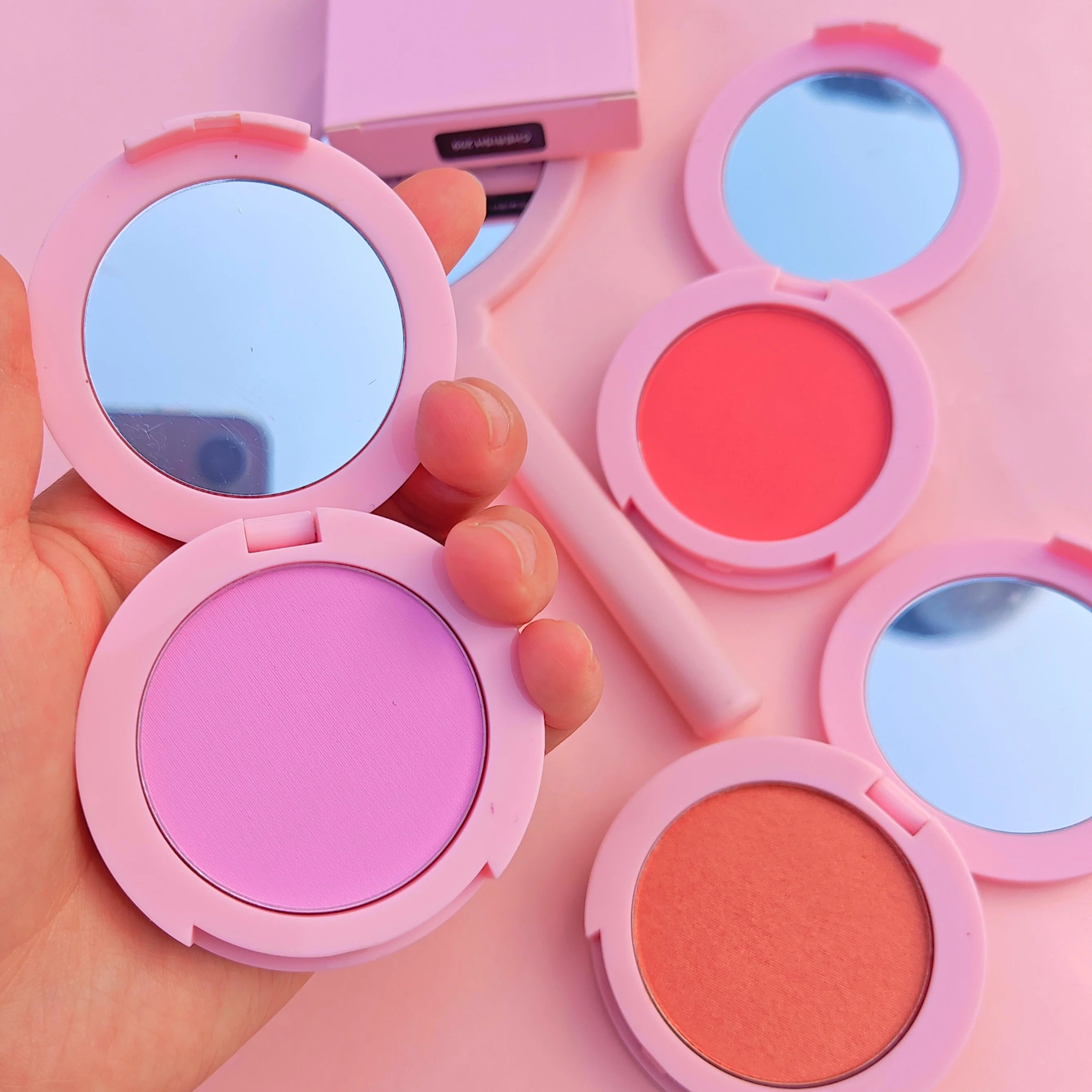 Hot Selling Multi-Color Blush Highlighter Palette Vegan Pink Cheek Blusher with Mineral Ingredients Private Label for Face Use