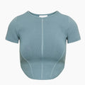 Wholesale Custom T Shirt Blank Women Short Sleeve T-Shirt Women's Summer Basic Slim Round Neck Clothing Sweater Crop Knit Top