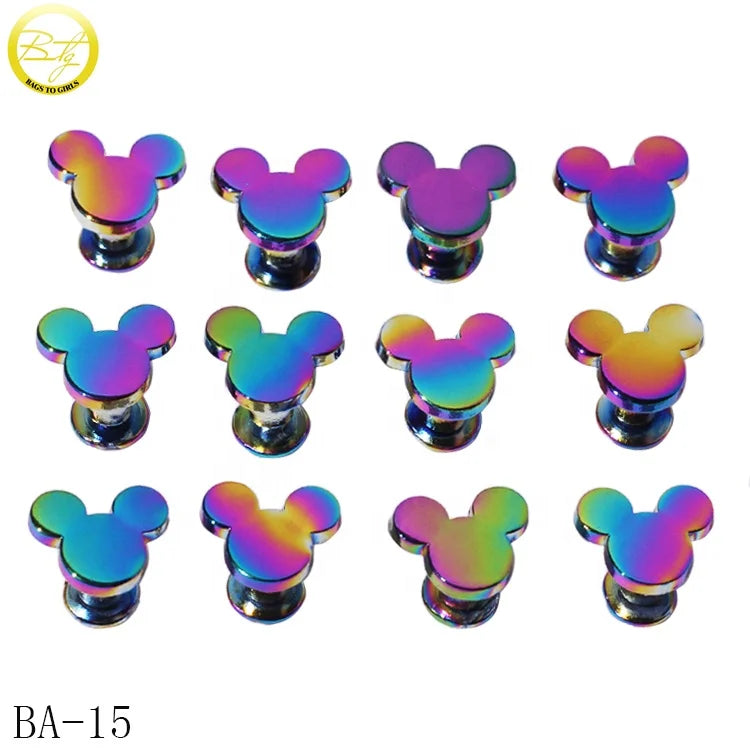 Custom logo Design rainbow Coating Female and Male Binding Post Chicago Screws for Bag