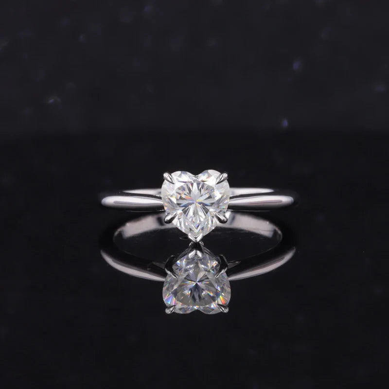Starsgem Fine Jewelry Heart Cut D VS 1CT 14K Gold Engagement Lab Grown Diamond Ring for Women