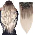 Real Virgin Remy Double Weft Balayage Human Hair Clip Ins Hair Extension