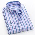 Long Sleeved Shirts Mens Plaid Casual Shirts Light Business Youth Non Iron Shirts