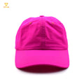 Wholesale Dobby Oxford Plain Neon pink Nylon Unstructured 6 Panel Waterproof Sports Camp Cap
