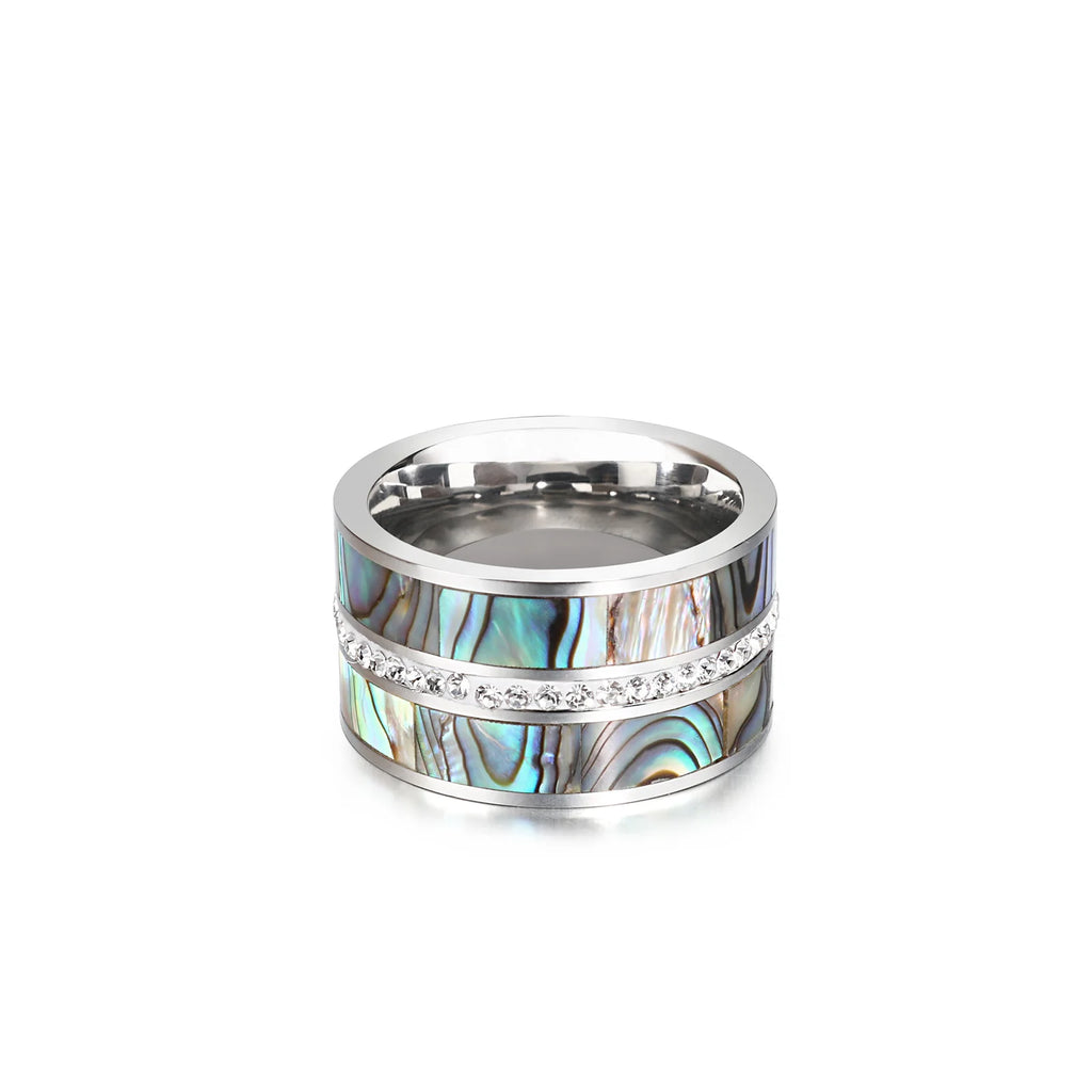 KALEN Fashion Inlaid Zircon and Glass Ring Men
