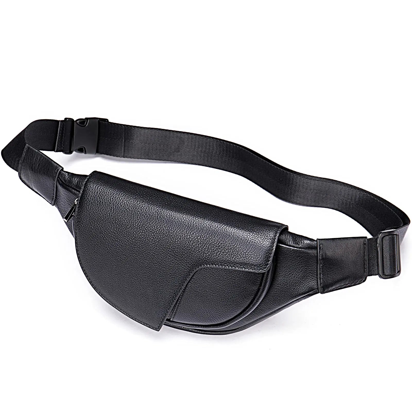 Marrant Genuine Soft Leather Sling Bag Fashion Crossbody Fanny Pack with Long Shoulder Strap Leather Men's Chest Bag
