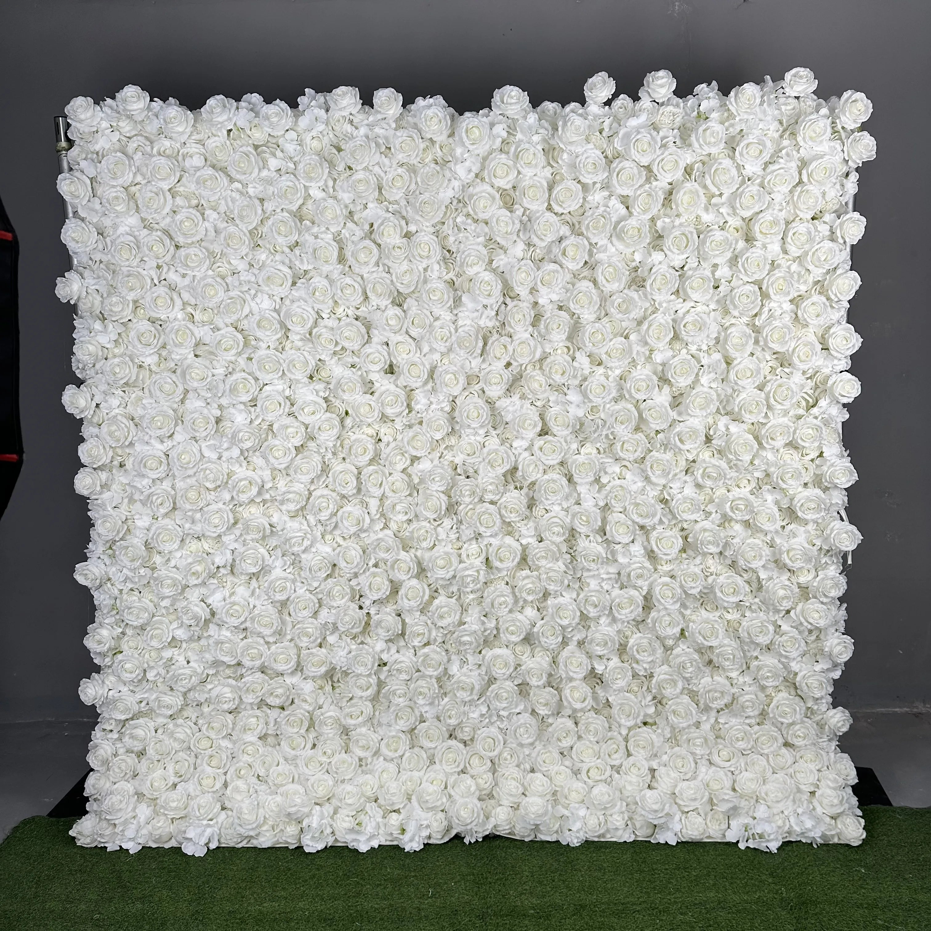 GJ-WA818 OEM Wholesale Factory Flower Wall Panel Flower Wall Backdrop 8ft X 8ft White Flower Wall for Party Decor