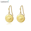 SP-LAM Stylish Earring Statement Hook Round Metal Hanging Dangle Eye Earring Stainless Steel Jewelry Earing