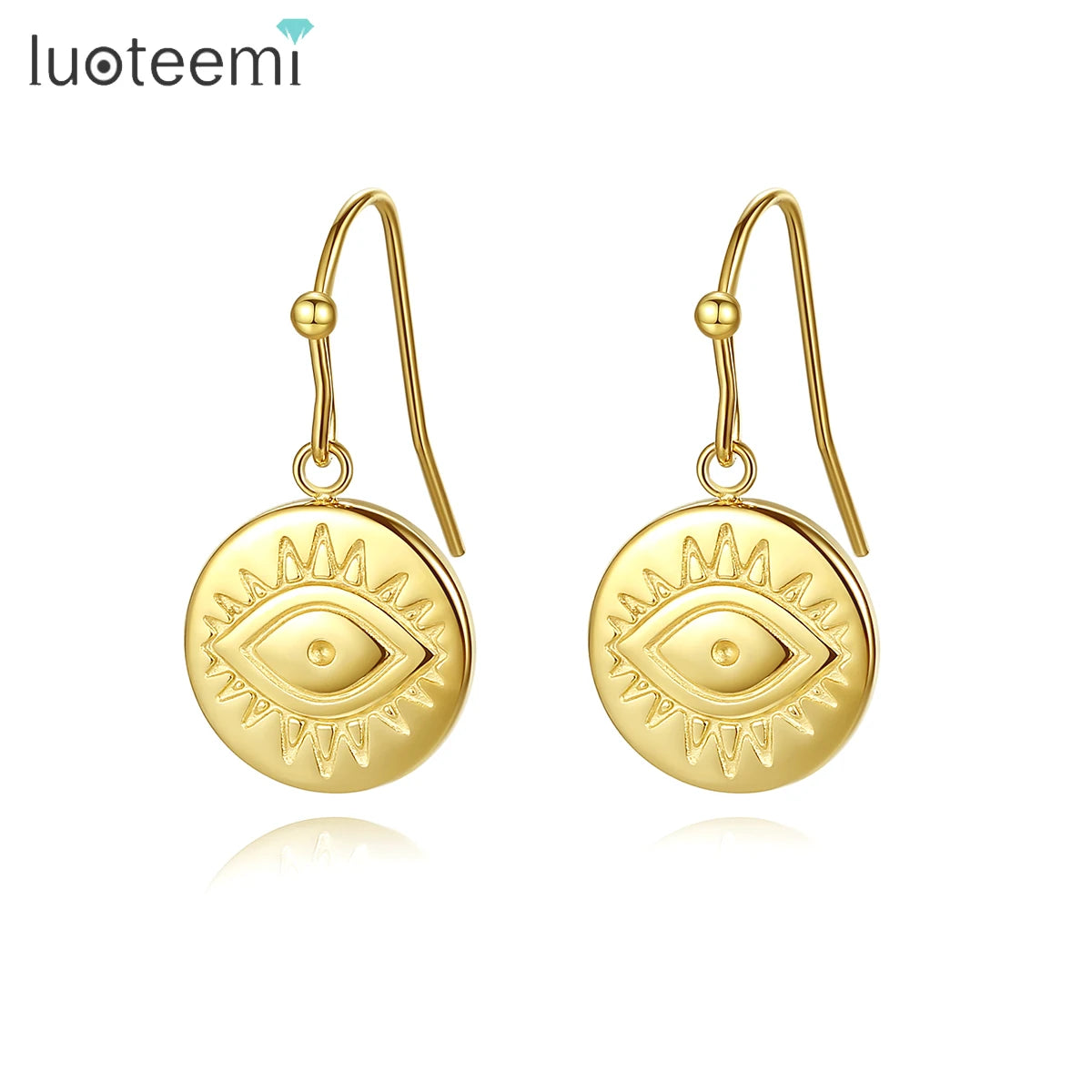 SP-LAM Stylish Earring Statement Hook Round Metal Hanging Dangle Eye Earring Stainless Steel Jewelry Earing