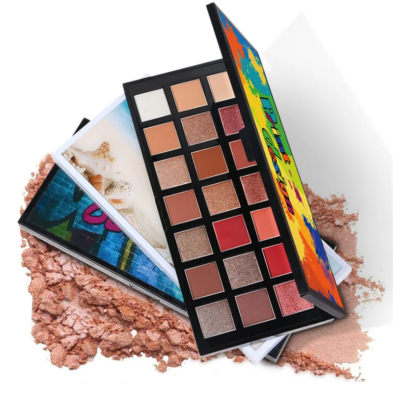 Customizable Eyeshadow Palette with Private Label Popular Square Eyeshadow Pan Powder Finish Shimmer Effect Personalized Logo