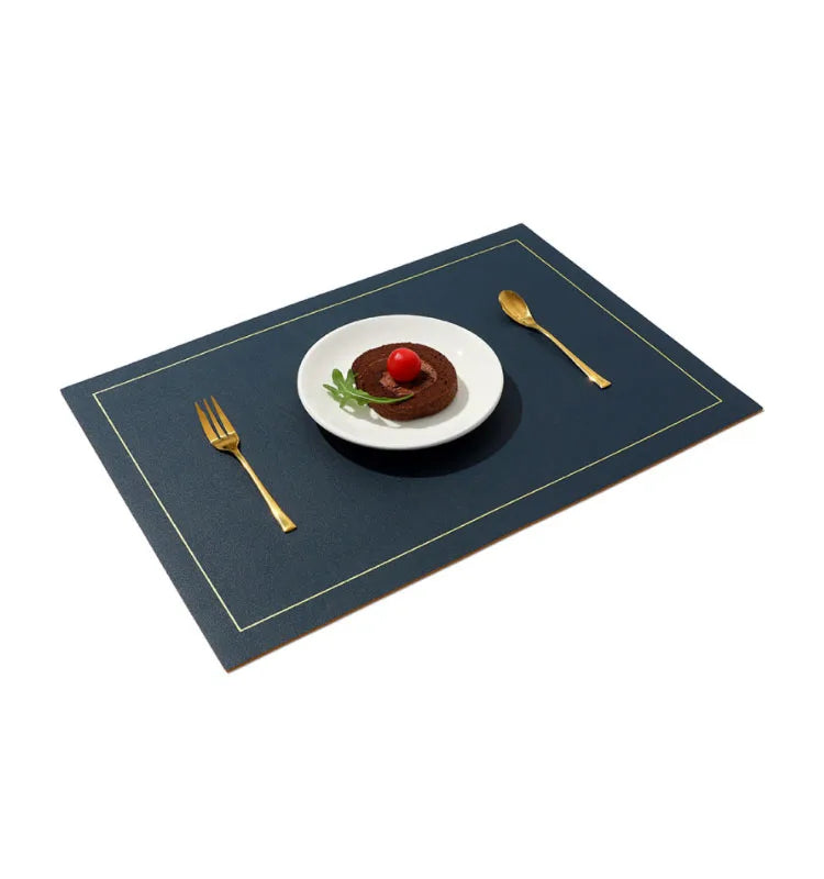 Square Shape PU Leather Dual Sided Tableware Mat Wipeable Placemat Table Pad Coaster for Home Restaurant Dining Table