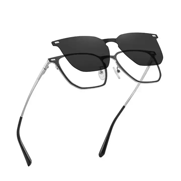 Magnetic Absorption Polarized Sunglasses Women Metal Clear Anti Glare 2 in 1 Magnetic Polarized Sunglasses