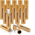 Wholesale Price Portable Travel Wood Glass Perfume Roller Bottle Natural Bamboo Wooden 5ml 10ml Cylinder for Roll Essential Oil