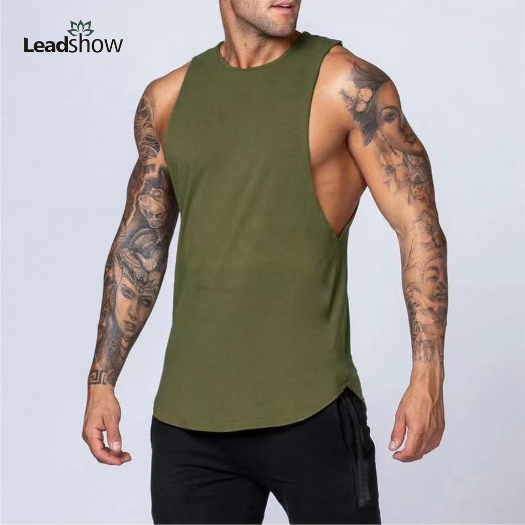 Eco- Friendly Men Gym Singlet Vest Sleeveless Bamboo Bodybuilding Clothing Fitness Gym tank Tops