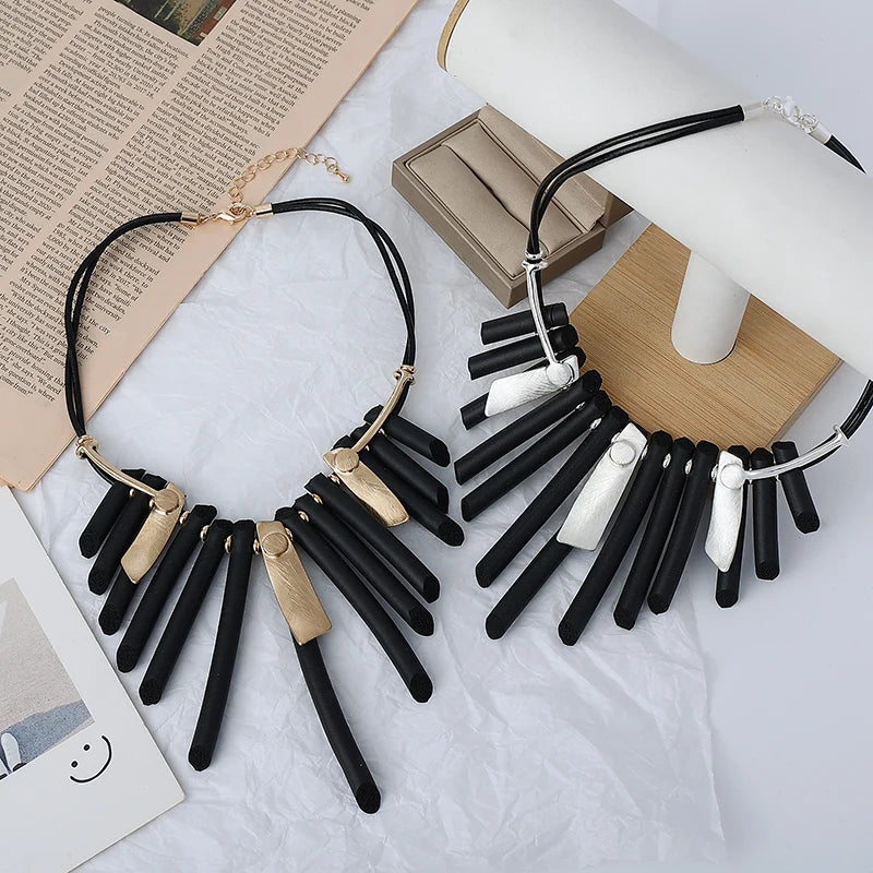 TongLing Italy Latest Sponge Rope Choker Necklace Unique Exaggerated Fashion Short Necklace Gifts for Women MegaBDM