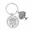 Ywganggu Teacher Gifts Wholesale Stainless Steel Round Customize Gift for Teacher Key Chain Souvenir Metal Letter Keychain