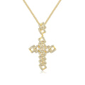 JINSE New Luxury Designer Jewelry CZ Cuban Link Chain Necklace Hip Hop with Charm Cross Pendant