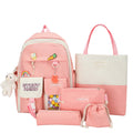 Schoolbag Korean Cute Five-Piece Student Backpack Large Capacity Mori Backpack One Piece Dropshipping 3015