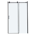 48" X 76" Shower Door Clear Tempered Glass Framed Shower Screen Glass Semi Frameless Single Sliding  Shower Door