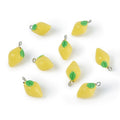 Resin Lemon Charms Pendant Imitation Food Hang Dangle Charms Small Dangle Pendants for Earring Necklace Bracelet Keychain