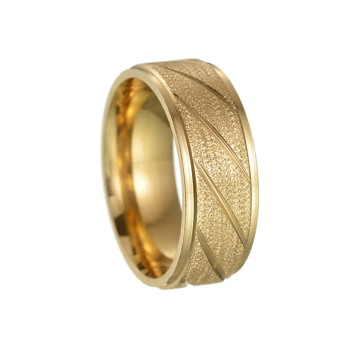 Yiwu DAICY Europe Fine Jewelry Rings Titanium Steel Twill Matte Surface Men Rings for Gold Plated Accessories