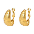 Fashionable Jewelry Earring Ear Clip Stainless Steel Plated 18K Gold Crescent Moon Design Hoop Earrings for Ladies