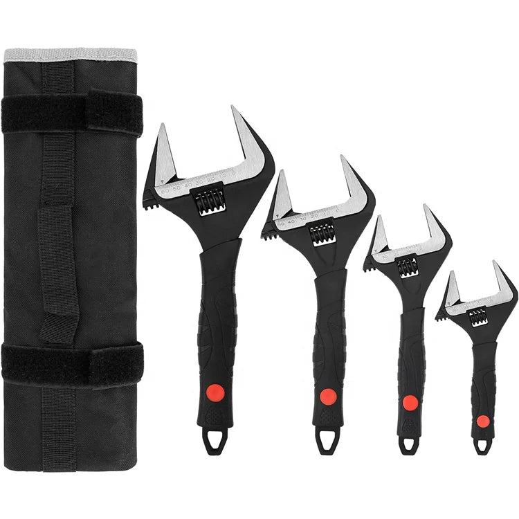 4pcs High Quality Adjustable Universal Plumbing Wrench Set Soft Grip Spanner for Hand Use OEM Customizable