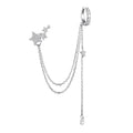 FUAMAY Fashion Jewelry Custom Momnt Five Star Cuff Earring Clip on Earrings Non Pierced Star Charm Chain Earrings