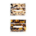 Hot Selling Rectangle Hollow Hair Claw Tortoiseshell Color Acetate Claw Clip Simple Leopard Print Women Hair Claw Clip