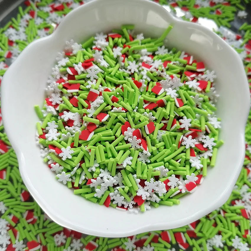 1000g DIY Craft Slime Sprinkles Christmas Gloves Snowflake Mix Polymer Clay Sprinkles Slices