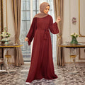 Traditional Women Dubai Abaya Dresses 2026 Long Sleeves Maxi Hijab Islamic Casual Loose Fit Summer Muslim Abaya for Eid Ramadan