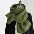 Solid Color Scarf Women's Winter Thickened Warm Shawl Plush All-match Front and Back Knitted Scarf Trendy New