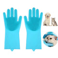Pet Grooming Cleaning Gloves Dog Cat Bathing Shampoo Glove Scrubber Magic Dishwashing Clean Sponge Silicon Hair Removal Glove