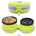 Perros Dog 2 in 1 Training Water Pet Snack Food Pouch Bag Portable Dog Travel Water Bowl With Stand
