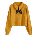 OEM/ODM Custom Women's Knit Long Sleeve Coat Fashion Twist Jacquard Design Winter Sweater Cardigan Polo Shirts Jacket Top
