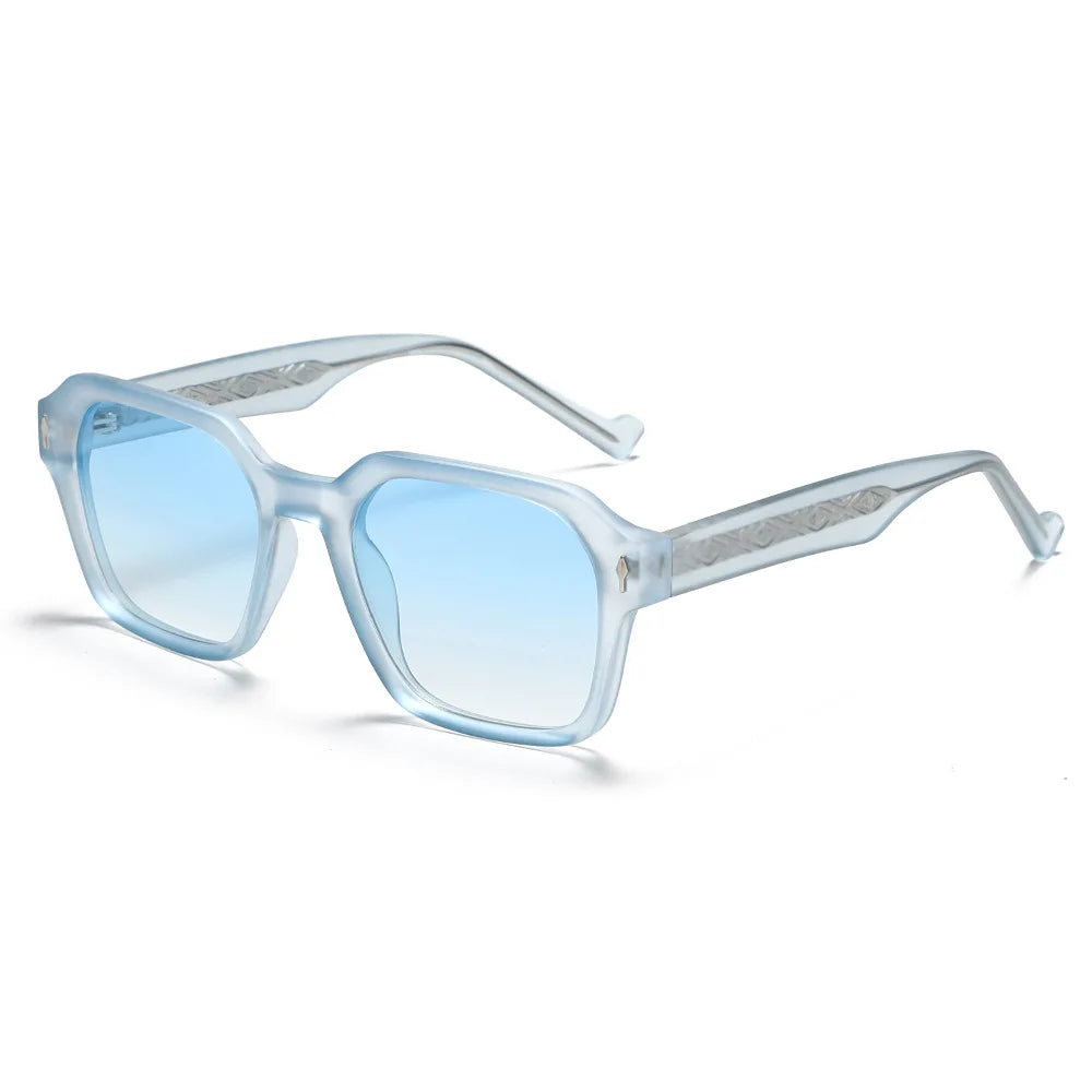 Unisex Square Frame Polarized Sunglasses with TAC Lenses UV400 Resistant Fashionable Clear or Black PC Frame for Men and Women