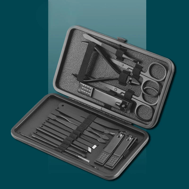 Stainless Steel Manicure Set Professional Nail Clippers Kit Pedicure Care Tools Manicure & Pedicure Set 18 16 12 10 7pcs