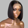 Wholesale 100% Virgin Human Hair Glueless Peruvian HD Short Lace Bob Wigs 14 Inches Straight Lace Frontal Wigs for Black Women