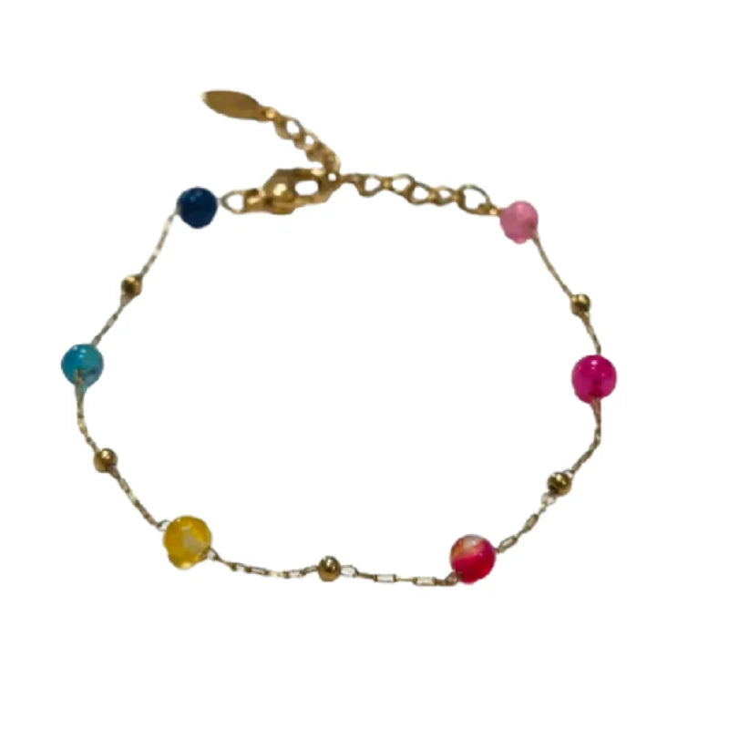 Women's High Fashion All-Match Stainless Steel Bracelet with Niche Design Natural Stone Choker for Engagement and Anniversary