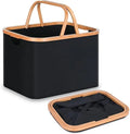 Bamboo Laundry Hamper with Handles Portable Foldable Design Customized Color 44x30x33cm